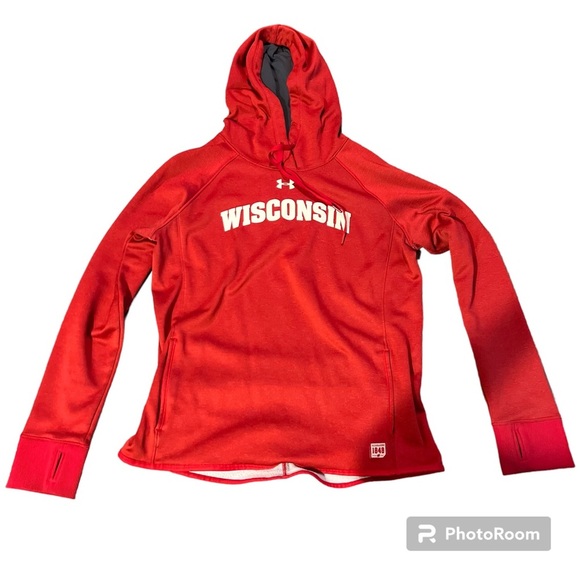 Wisconsin Badgers Under Armour Red 1848 Hoodie Men’s Medium - Picture 1 of 5